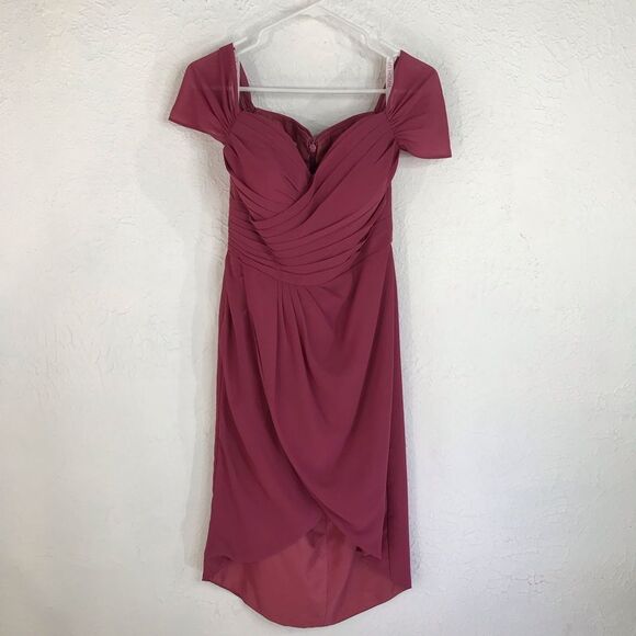 JJ’s House Womens Formal Dress Sweetheart Neckline Cap Sleeve Draped Front Sz S - Picture 2 of 16